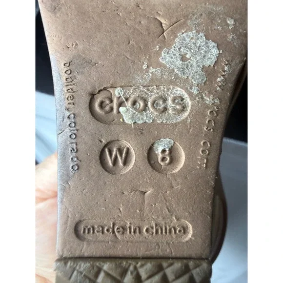 Crocs Women's Slingback Wedge Sandals Tan Size 8 M - Picture 5 of 5